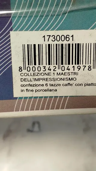 Set 6 Tazze Caffè Porcellana Dipinte