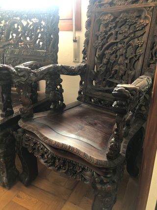 Sillones Chinos Madera Tallada a Mano