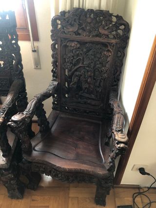 Sillones Chinos Madera Tallada a Mano