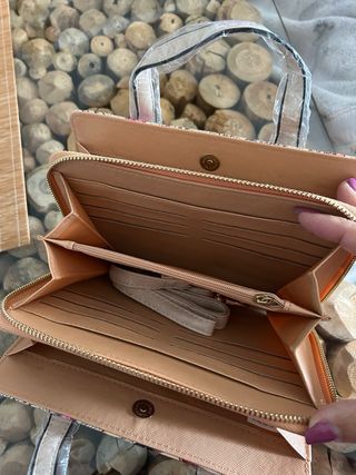 Cartera monedero mujer floral con asa