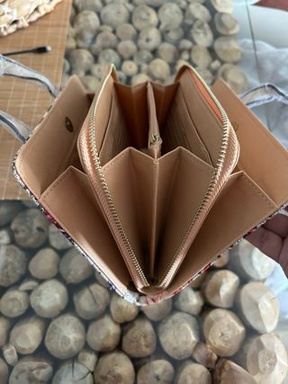 Cartera monedero mujer floral con asa