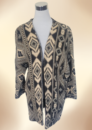 Cárdigan Mango 90s étnico 100% algodón