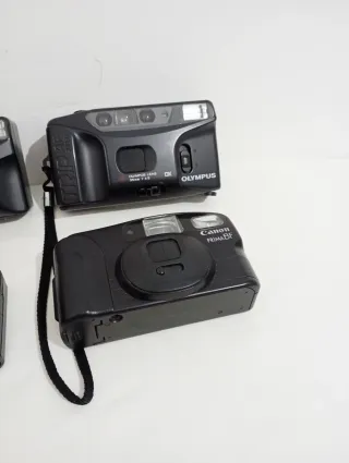 Lote 4 Cámaras Vintage Canon y Olympus