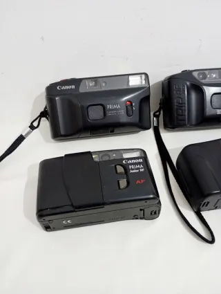 Lote 4 Cámaras Vintage Canon y Olympus