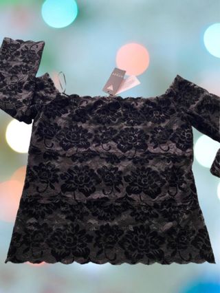 Top Guess Encaje Negro Talla L