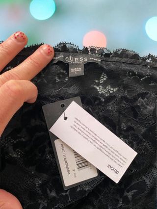 Top Guess Encaje Negro Talla L