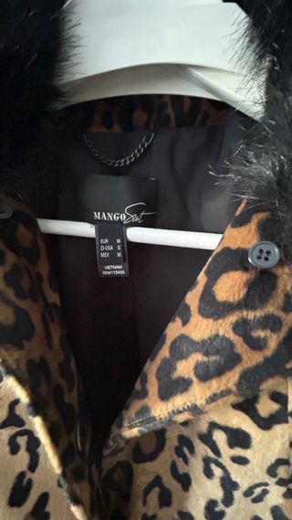 Abrigo largo Mango Suit Animal Print Talla M