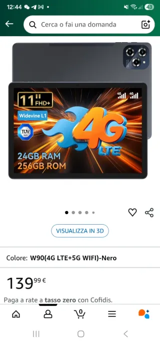 Tablet 11 pollici con sim (nuovo) android 15