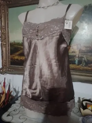 Body elegante encaje beige talla 46