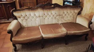 Divano Barocco Intagliato a Mano - Anni '80