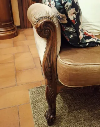 Divano Barocco Intagliato a Mano - Anni '80