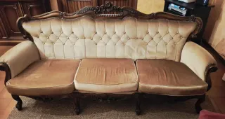 Divano Barocco Intagliato a Mano - Anni '80