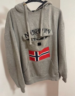 Sudadera Norway Gris con Bandera