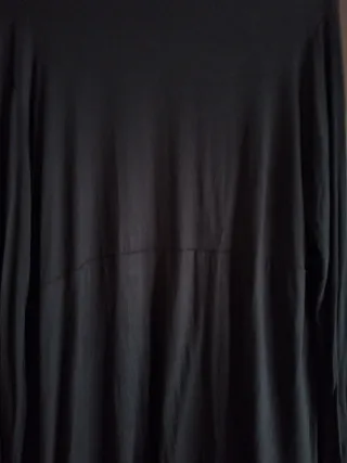 Cardigan lungo nero morbido a cascata   - Taglia M