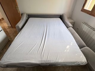 Sofá Cama Gris Beige Tela