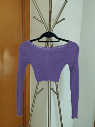 Crop top manga larga de pull&bear