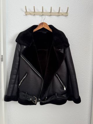 Chaquetón pelo negro Shein