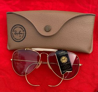 Occhiali Ray-Ban vintage anni 70 oro/marrone