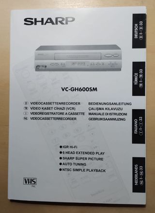 Videoregistratore VHS Sharp VC-GH600SM(S)
