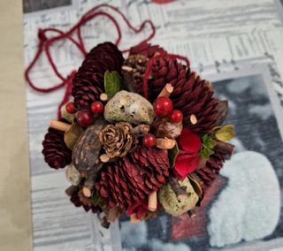 Ghirlanda Natalizia  Shabby Chic Pigne e Bacche