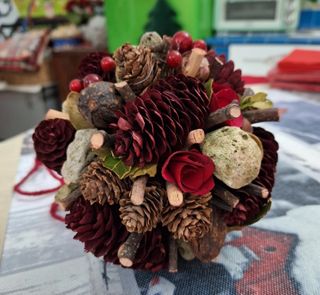 Ghirlanda Natalizia  Shabby Chic Pigne e Bacche