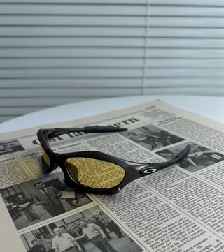 Gafas Oakley style vintage Y2K yellow, full black