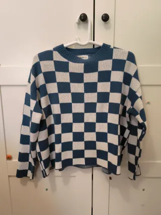 Jersey cuadros azul y blanco talla XS-S