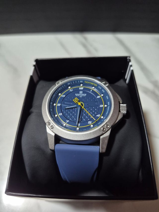 Relógio Naviforce Esportivo Azul e Amarelo 45mm