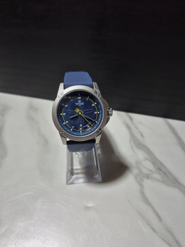 Relógio Naviforce Esportivo Azul e Amarelo 45mm