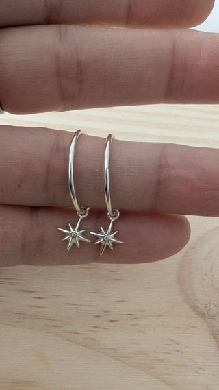 Pendientes Aro Plata 925 Estrella