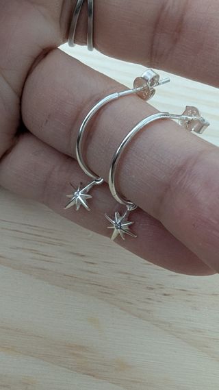Pendientes Aro Plata 925 Estrella