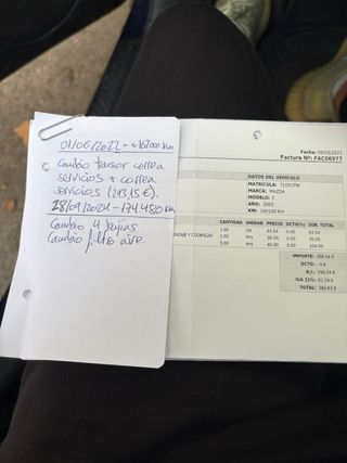 Mazda 3 1.6 gasolina  175.000km pegatina b 2do pro