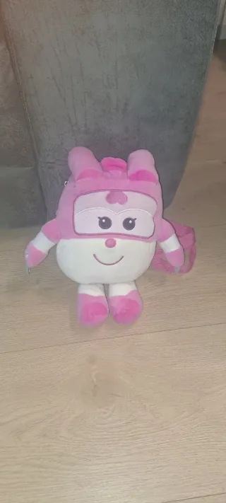 Mochila Super Wings Rosa y Blanca