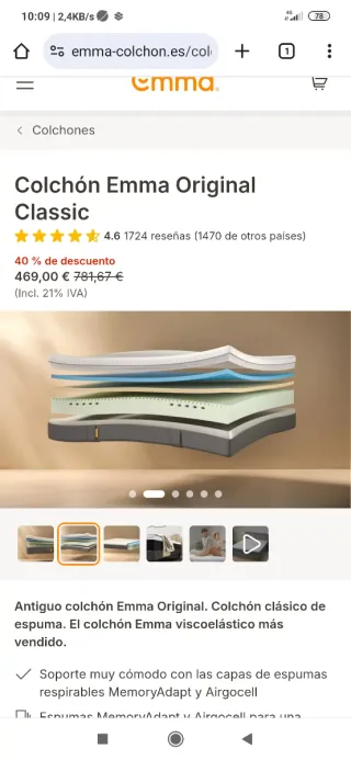 Colchón Emma 160x200