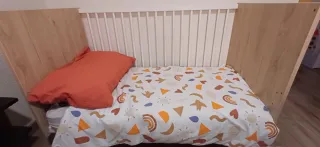 Cuna colecho bebé madera y blanca