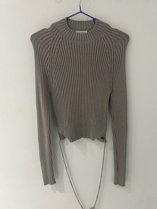 Jersey Pull&Bear gris de canalé