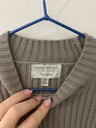 Jersey Pull&Bear gris de canalé