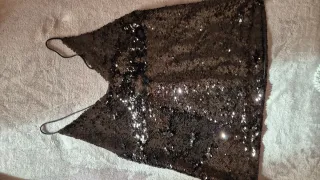 Top lentejuelas negro