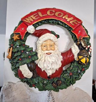 Ghirlanda Natalizia Babbo Natale Luci Musica