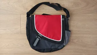 Bolso bandolera gran capacidad gris y rojo