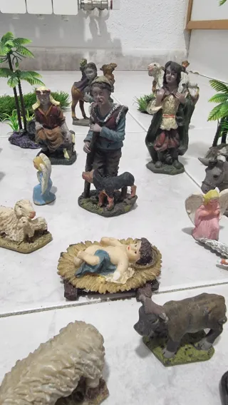 Lote figuras Belén Navidad más de 30 figuras y dec