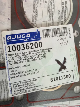 Junta Culata Ajusa 10036200 Renault Volvo