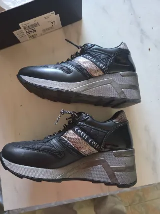 Zapatillas Cetti Negras y Plateadas Nuevas.Ti.110e