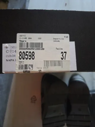 Zapatillas Cetti Negras y Plateadas Nuevas.Ti.110e