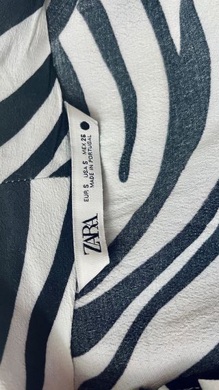 Vestido mini Zara Mono Cebra Talla S