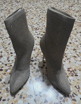 Stivaletti Beige/Oro Tg 38.5