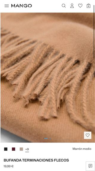 Bufanda color camel de Mango