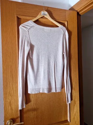 Cardigan fino beige mujer