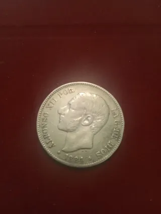 Moneda 5 Pesetas Alfonso XII 1884