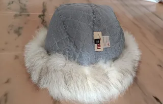 Gorro ruso piel blanco y beige